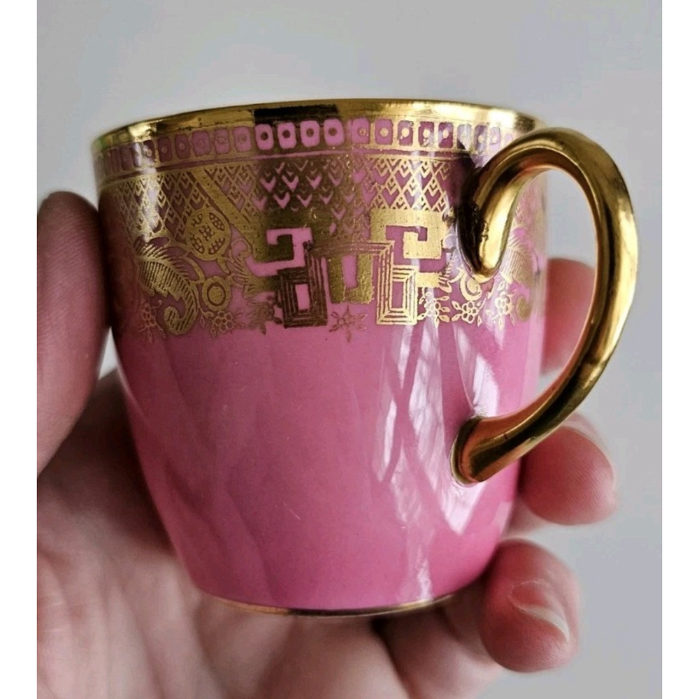 Antique Cauldon China England Demitasse Cups Set of 4 Gold Gilt Muliple Colors - Picture 9 of 16